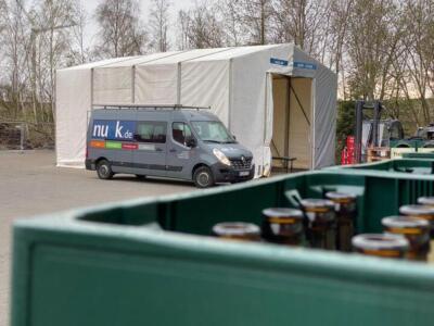 Lagerzelt in Sachsen aufgebaut.