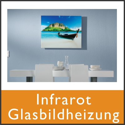 Die Infrarot Glasbildheizung von nuck kann mit vielen Motiven bedruckt werden.